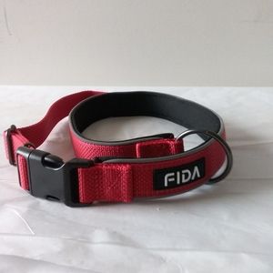 Fida Comfort Red Dog Collar 360° Ultra Soft Neoprene Padded Adjustable 23”